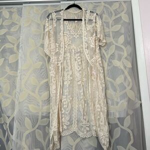NWOT Stem and Vine lace floral‎ cardigan kimono size small